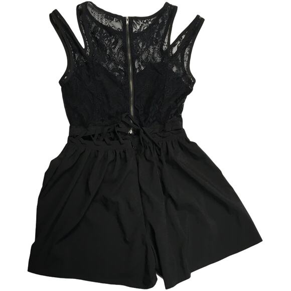 Tobi Romper Lace Cut Out Sleeveless Black Shorts Jumpsuit Women's Small S - Picture 4 of 14